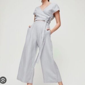 Wilfred Soft Gray Tie-Waist Jumpsuit